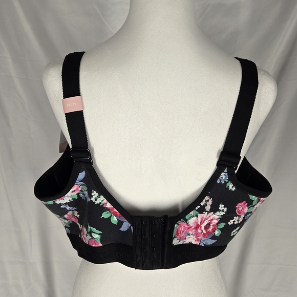 NWT - Floral Print Women's Bra - Black and Pink - 42DDD - Picture 4 of 6